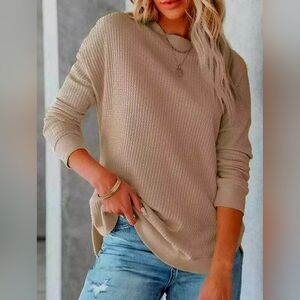 NWOT Women's Crewneck Waffle Tunic Size L